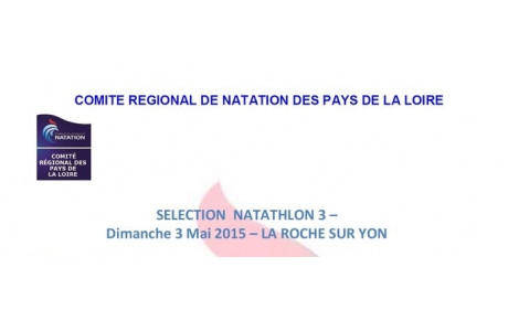 Liste des qualifiés pour le Natathlon Régional